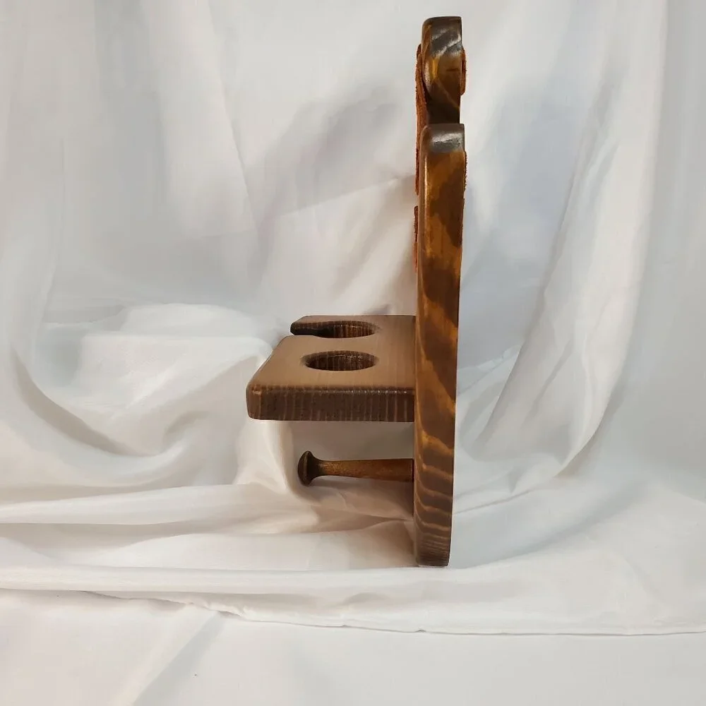 Wooden Baseball Glove Shaped Bat and Ball Holder Display Rack With Peg
